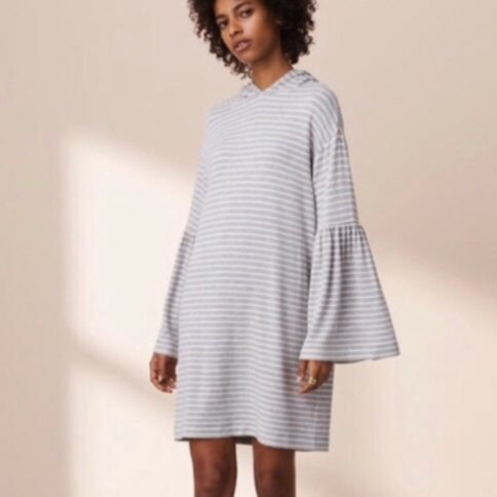 Lou & Grey Striped Dress Bell Sleeve Dress S